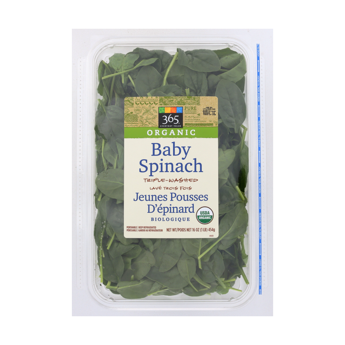 Organic Baby Spinach, 16 oz, 365 